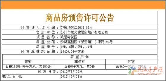 龙光玖誉湾领预售证 备案价19130-20969元/平